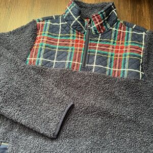 Vera Bradley Jacket Womens Extra Large Blue Plaid 1/4 Zip Quilted Sherpa Pockets